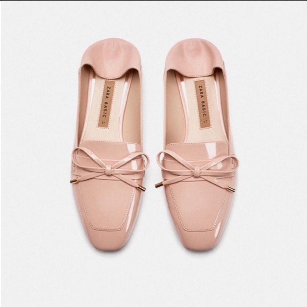 New Zara Pink Patent Flats